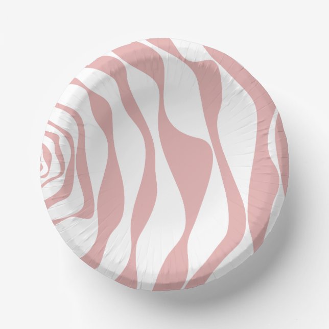 Ebb and Flow 4 - Pink and White Paper Plate (Front)