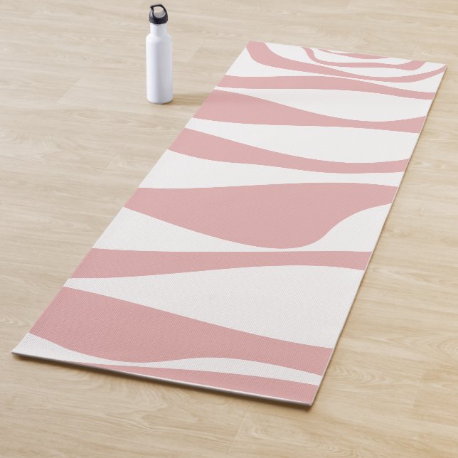 Ebb and Flow 4 - Pink and White Yoga Mat (In Situ)