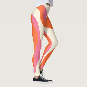 Ebb and Flow 4 - Pink, Orange and Cream Leggings