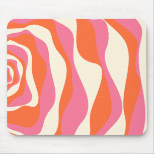 Ebb and Flow 4 - Pink, Orange and Cream Mouse Pad