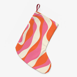 Ebb and Flow 4 - Pink, Orange and Cream Small Christmas Stocking