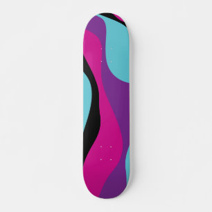 Ebb and Flow 4 - Pink, Purple, Blue and Black Skateboard