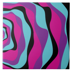 Ebb and Flow 4 - Pink, Purple, Blue and Black Tile