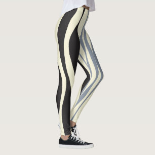 Ebb and Flow in Black, Grey and Cream  Leggings