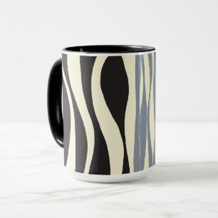 Ebb and Flow in Black, Grey and Cream  Mug