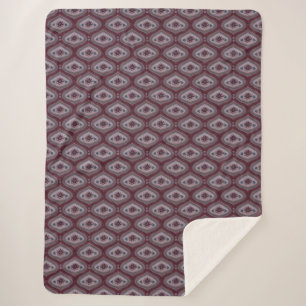 Ebb and Flow Maroon Motif Sherpa Blanket