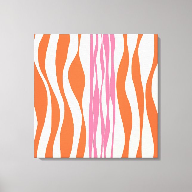 Ebb and Flow - Pink, Orange, and Cream  Canvas Print (Front)