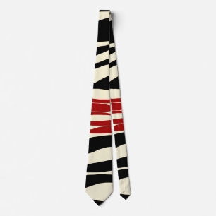 Ebb and Flow - Red & Cream Tie