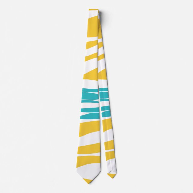 Ebb and Flow - Turquoise & Yellow Tie (Front)