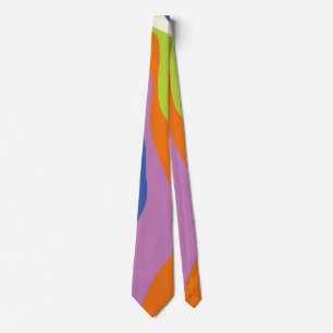 Ebb & Flow 4 Blue, Orange, Purple, Green & Cream Tie