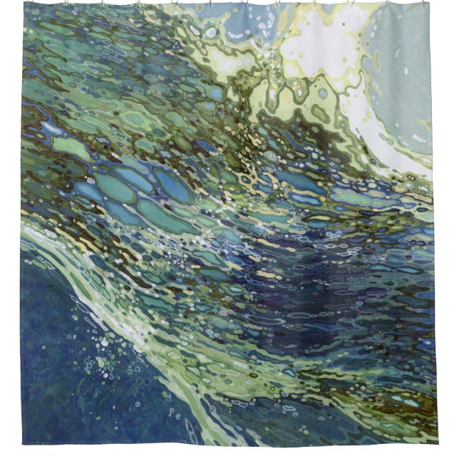 Ebb & Flow Nautical Waves Shower Curtain Juul (Front)