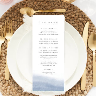 Ebb Tide Coastal Watercolor Wedding Menu