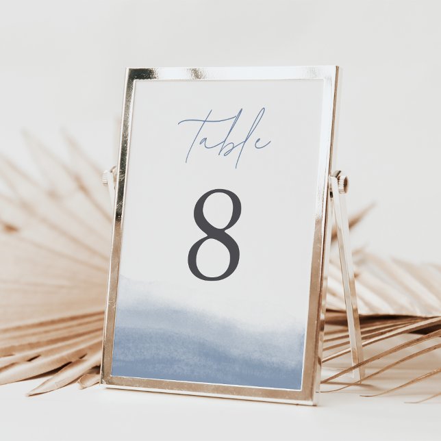 Ebb Tide Elegant Coastal Watercolor Table Number (Creator Uploaded)