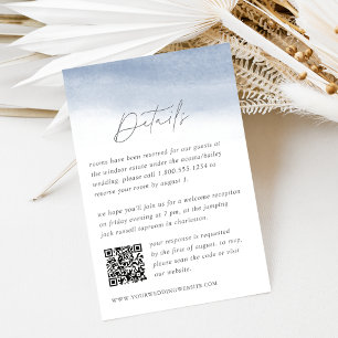 Ebb Tide Wedding Details QR Code Enclosure Card