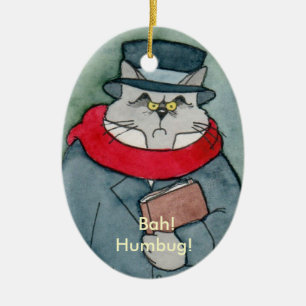 EbeMeowzer Scrooge from a Christmas Carol Ceramic Ornament
