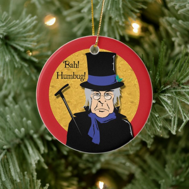 Ebenezer Scrooge Bah! Humbug! Ceramic Ornament (Tree)