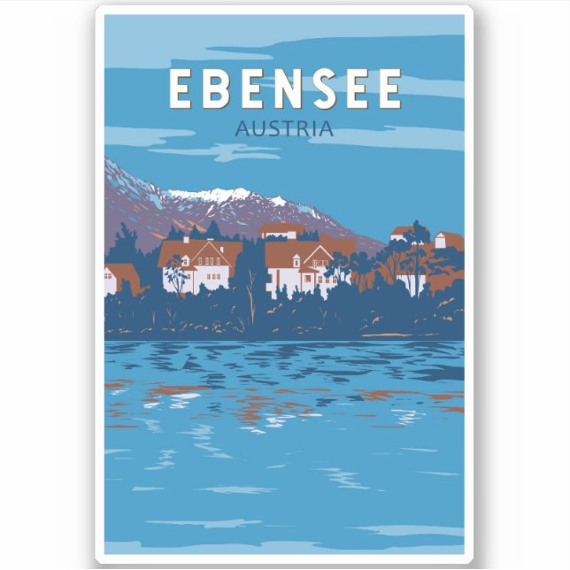 Ebensee Austria Travel Art Vintage (Front)