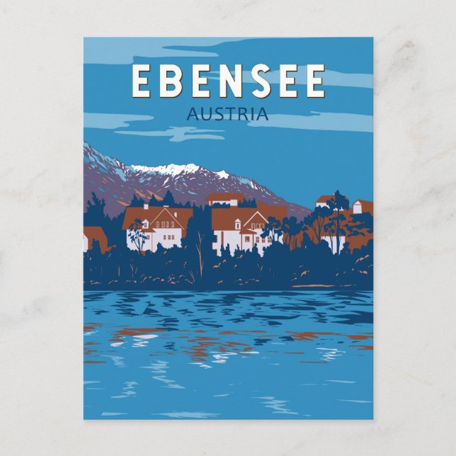 Ebensee Austria Travel Art Vintage Postcard (Front)