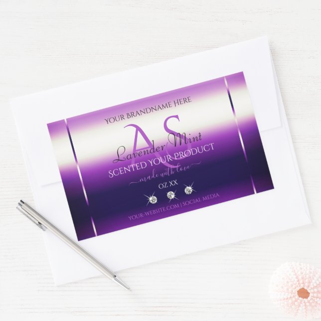 Éblouissant Purple Produit Étiquettes Diamants Mon (Enveloppe)