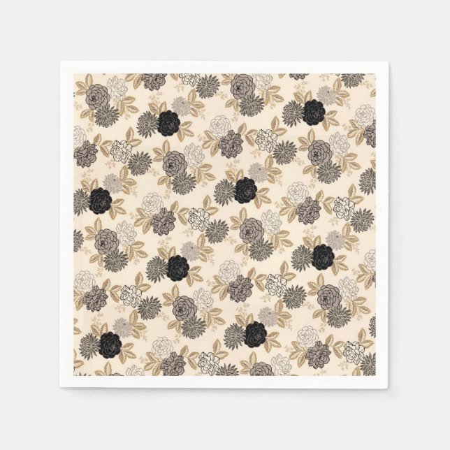 Ebon Fleurs Napkin (Front)
