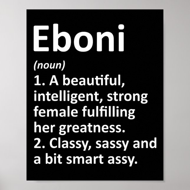 Eboni Definition Personalized Name Funny Christmas Poster (Front)