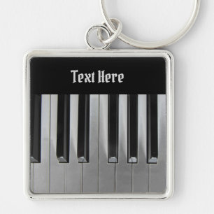 Ebony and Ivory Custom Text Keychain
