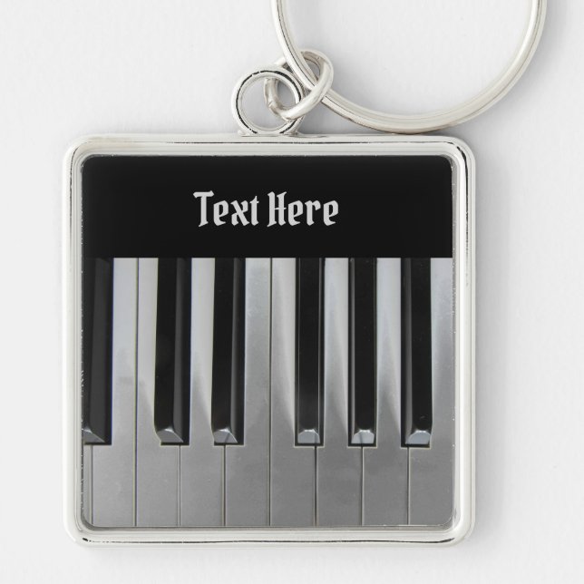 Ebony and Ivory Custom Text Keychain (Front)