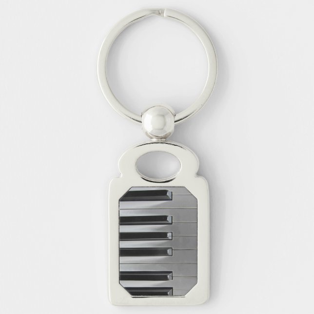 Ebony and Ivory Custom Text Keychain (Front)