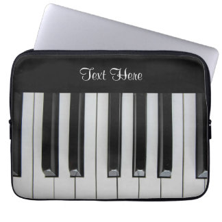Ebony and Ivory Custom Text Laptop Sleeve