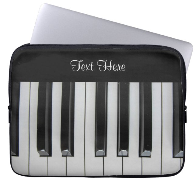 Ebony and Ivory Custom Text Laptop Sleeve (Front)