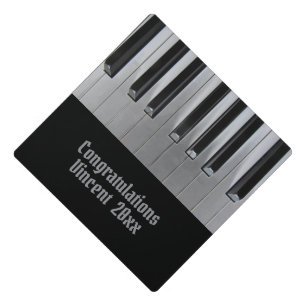 Ebony and Ivory Graduation Cap Topper