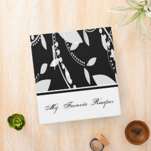 Ebony and Ivory Leaves Recipe Binder