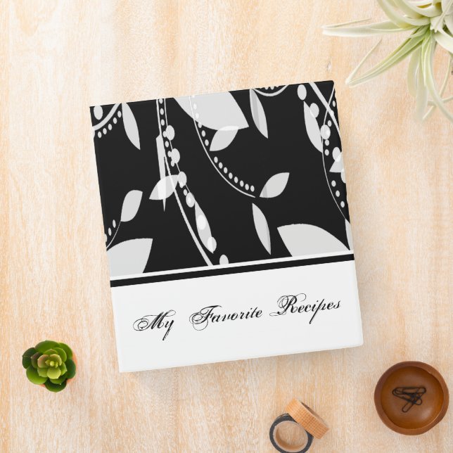 Ebony and Ivory Leaves Recipe Binder (In Situ)