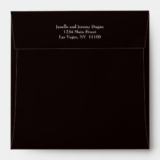 Ebony Black Plain Modern Envelope