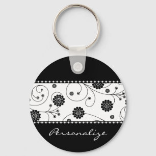 Ebony Bloom Banner Keychain