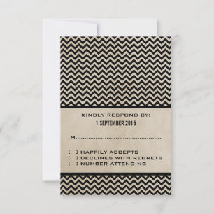Ebony Chic Chevron Response Card