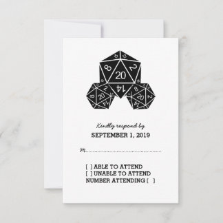 Ebony D20 Dice Response Card