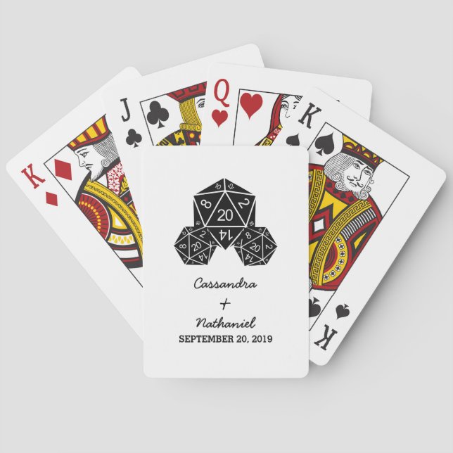 Ebony D20 Dice Wedding Playing Cards (Back)