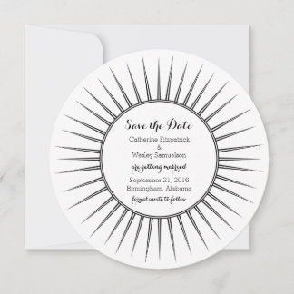 Ebony Deco Retro Save the Date Invite