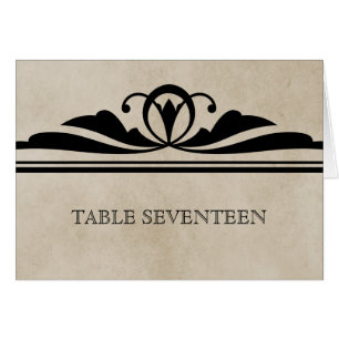 Ebony Elegant Deco Table Number Card