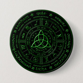 Ebony Emerald Celtic Zodiac Button