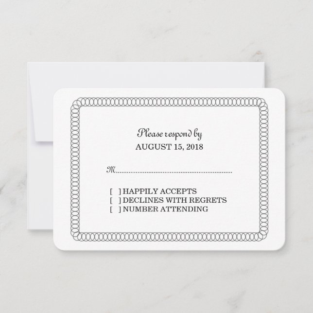 Ebony Encircled Rounded Response Card (Front)