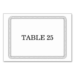 Ebony Encircled Rounded Table Card