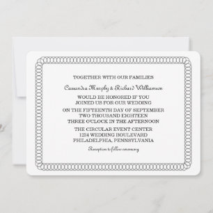Ebony Encircled Rounded Wedding Invite