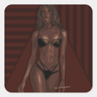 ebony eyes square sticker