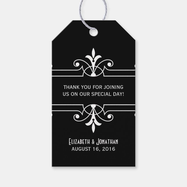 Ebony Fancy Ornamental Gift Tags (Front)