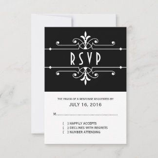 Ebony Fancy Ornamental Response Card