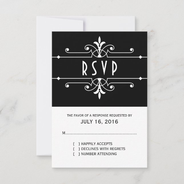 Ebony Fancy Ornamental Response Card (Front)