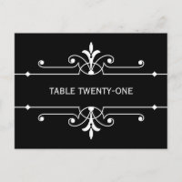 Ebony Fancy Ornamial Numéro de table Carte postale