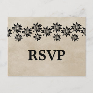 Ebony Floral Vintage RSVP Postcard
